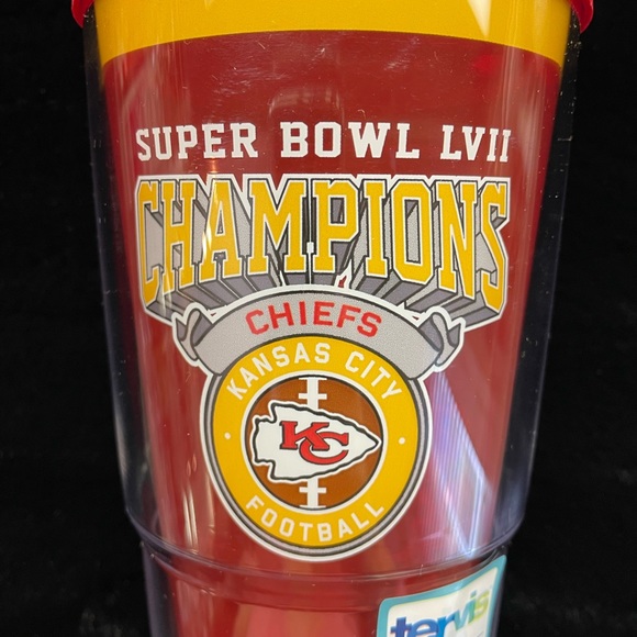 🆕KC Chiefs super bowl LVII #47 Champions Tervis 24 oz Lidded Tumbler - Picture 3 of 6